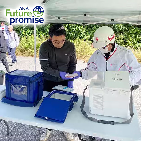 Primer transporte de sangre de investigación realizado en Okinawa utilizando drones